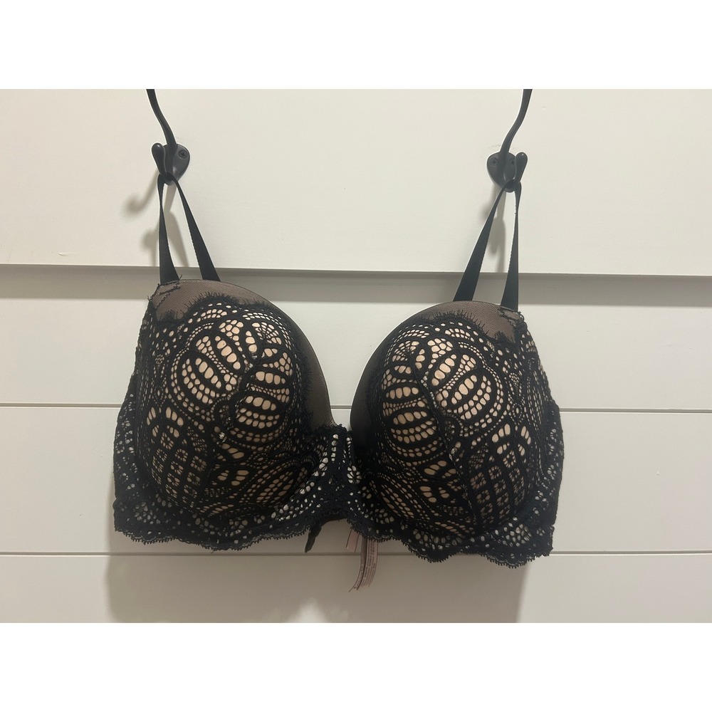 Victorias Secret Dream Angels Lined Demi Bra Black Lace 38DDD WSG11250